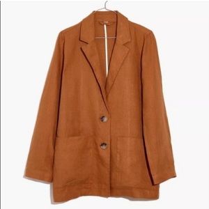 Madewell Linen Dorset blazer Rust